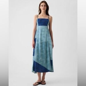 BRAND NEW S GAP Indigo Patchwork Maxi Dress